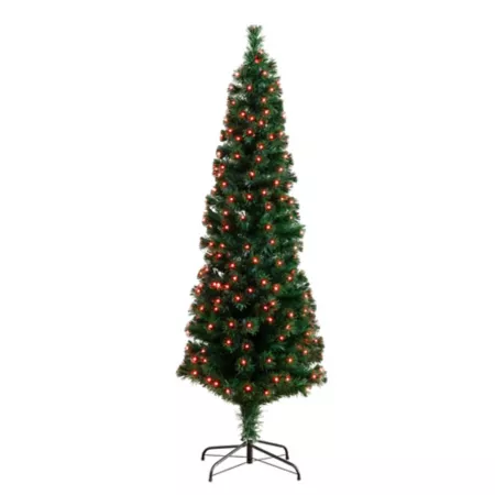 6' Pre-Lit Almost Natural Fiber Optic Artificial Christmas Tree with 282 Colorful LED Lights Artificial Christmas Trees