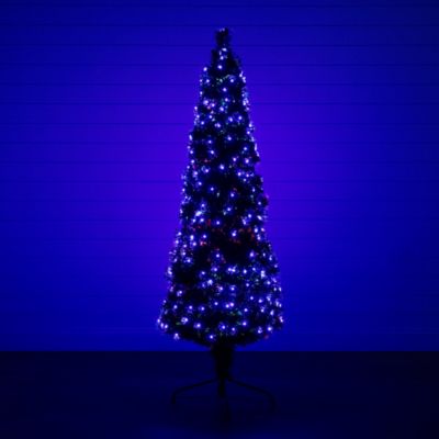 Image showing  6 ft. Slim Pre-Lit Fiber Optic Artificial Christmas Tree with 282 Colorful LED Lights