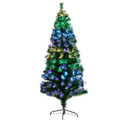 Nearly Natural 6 ft. Pre-Lit Fiber Optic Artificial Christmas Tree with 220 Colorful LED Lights