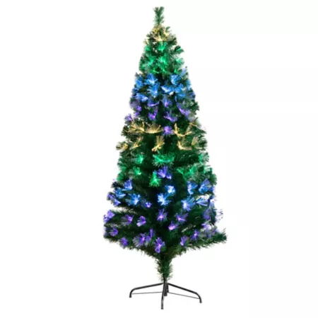 6' Pre-Lit Almost Natural Fiber Optic Artificial Christmas Tree with 220 Colorful LED Lights Artificial Christmas Trees