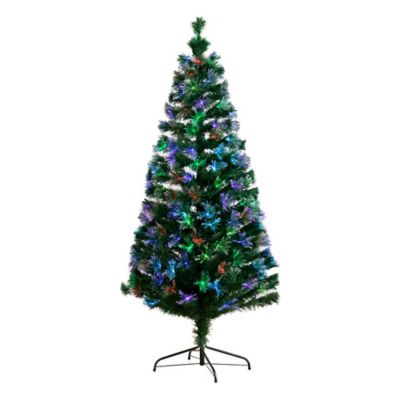 Nearly Natural 6 ft. Pre-Lit Fiber Optic Artificial Christmas Tree with 220 Colorful LED Lights and Remote Control Light Show