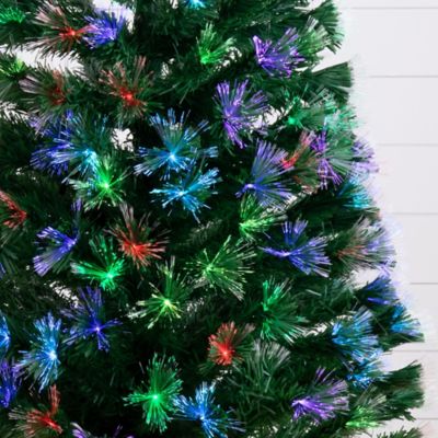 Image showing  6 ft. Pre-Lit Fiber Optic Artificial Christmas Tree with 220 Colorful LED Lights and Remote Control Light Show