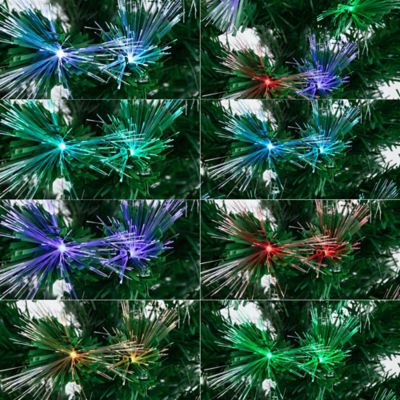 Image showing  6 ft. Pre-Lit Fiber Optic Artificial Christmas Tree with 220 Colorful LED Lights and Remote Control Light Show