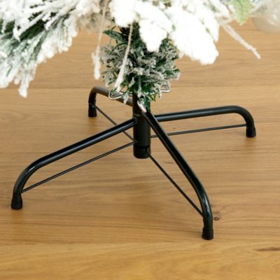 Image showing  5 ft. Flocked Pre-Lit LED Fiber Optic Artificial Pinecone and Berries Christmas Tree