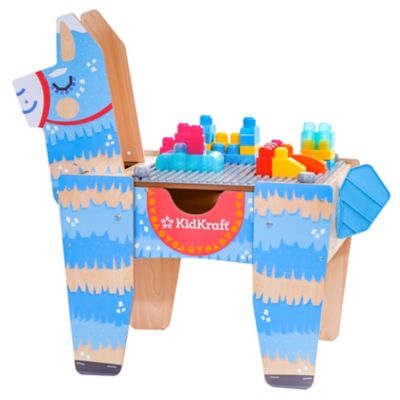 KidKraft Llama Pinata Building Bricks Wooden Table with 50 Blocks