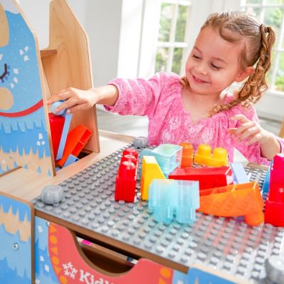 Image showing  Llama Pinata Building Bricks Wooden Table with 50 Blocks