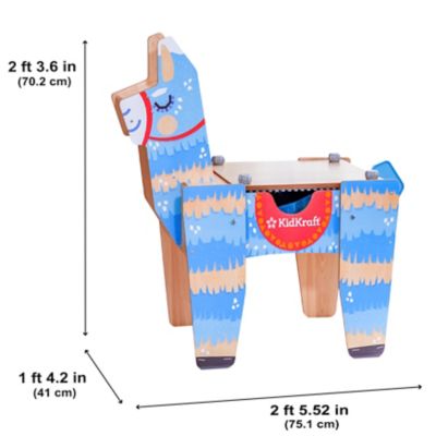 Image showing  Llama Pinata Building Bricks Wooden Table with 50 Blocks