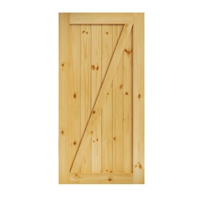 EightDoors Z-Shape Knotty Pine Barn Door Slab, 36 in. x 84 in.