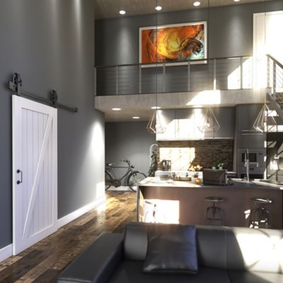 Image showing  Z-Shape Primed Barn Door Slab, 42 in. x 84 in.