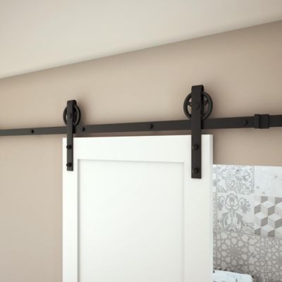 Image showing  72 in. Wagon Wheel Barn Door Hardware Kit