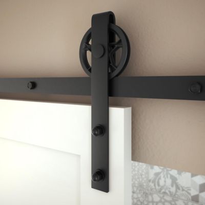 Image showing  96 in. Wagon Wheel Barn Door Hardware Kit