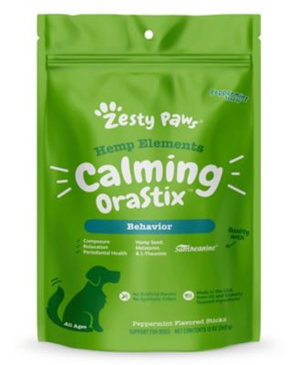 Zesty Paws Hemp Elem Calm OraStix - Peppermint 12 oz. I try to only use natural products for my dog, and I love the ingredients