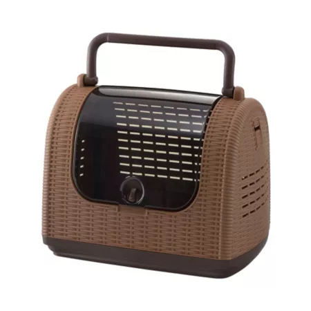 Richell Faux Wicker Pet Carrier Brown Small Pet Carriers