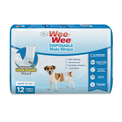 Image showing  Wetness Indicator Male Disposable Dog Wraps, Extra Small, 12 ct.