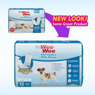 Image showing 7 th Wee-Wee Wetness Indicator Male Disposable Dog Wraps, Extra Small, 12 ct.