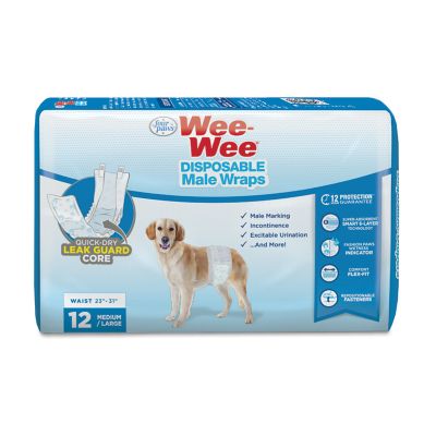 Image showing  Wetness Indicator Male Disposable Dog Wraps, Medium/Large, 12 ct.