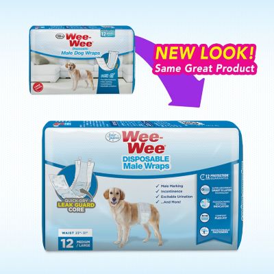 Image showing 7 th Wee-Wee Wetness Indicator Male Disposable Dog Wraps, Medium/Large, 12 ct.