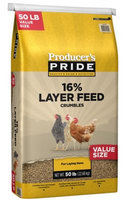 Producer's Pride 16% Layer Crumbled Chicken Feed, 50 lb. Bag