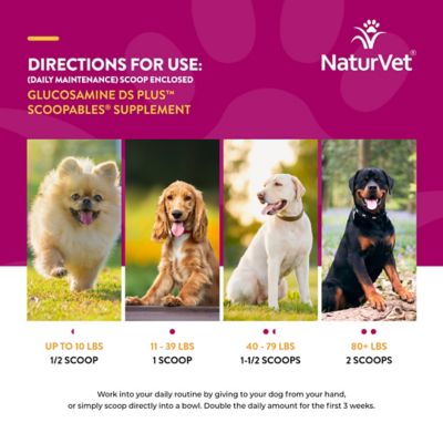 Image showing 7 th NaturVet Glucosamine DS Plus Level 2 Moderate Joint Care Scoopables Supplement for Dogs, 45 Scoops