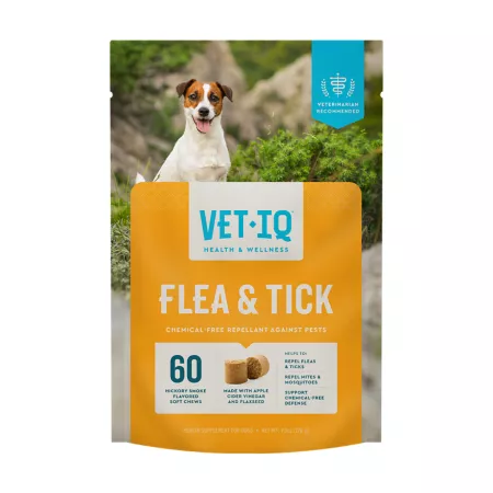 VetIQ Soft Chewable Flea and Tick Supplements for Dogs Hickory Smoke Flavor 9.5 oz 60 ct Dog Flea & Tick Pills & Chewables