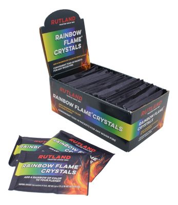 Rutland Rainbow Flame Crystals Toss-In Packets, Multi-Colored Fire, Case of 25