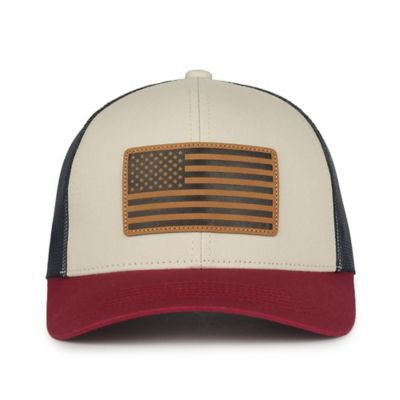 Outdoor Cap American Flag Leather Patch Cap