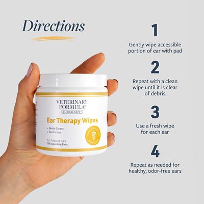 Image showing 6 th Veterinary Formula Clinical Care Ear Therapy Wipes for Dogs and Cats