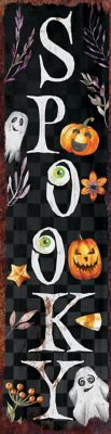 TX USA Corporation 36 in. Spooky Halloween Porch Sign - Front Porch Halloween Welcome Sign
