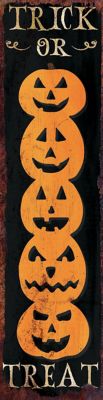 TX USA Corporation 36 in. Trick or Treat Halloween Porch Sign - Front Porch Halloween Welcome Sign