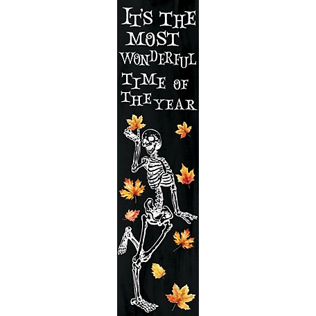 TX USA Corporation 36 in. Dancing Skeleton Halloween Porch Sign - Front Porch Halloween Welcome Sign
