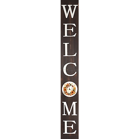 TX USA Corporation72 in. Welcome Fall Porch Sign with Wreath Design - Tall Porch Sign, HWD350BR
