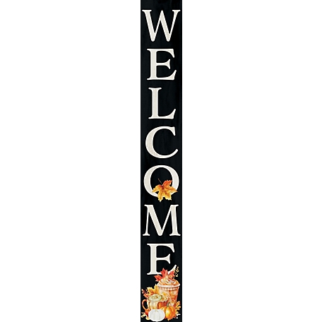 TX USA Corporation 72 in. "Welcome" Fall Porch Sign with Fall Drink Design