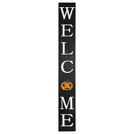 TX USA Corporation 72 in. Black Halloween Welcome Sign for Front Door, Welcome Porch Sign