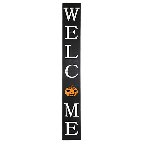 TX USA Corporation 72 in. Black Halloween Welcome Sign for Front Door, Welcome Porch Sign