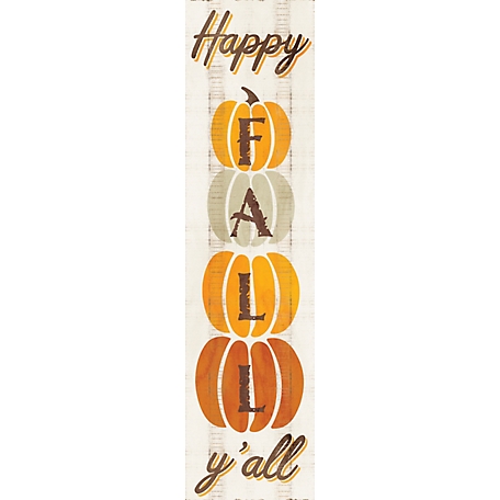 TX USA Corporation 36 in. Happy Fall Y'all Wooden Porch Sign - Seasonal Front Door Decor for Autumn Celebrations, HWD296