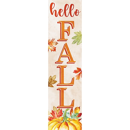 TX USA Corporation 36 in. Hello Fall Porch Sign, Handcrafted Wooden Display - Autumn Home Accent