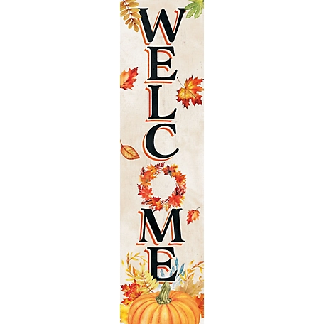 TX USA Corporation 36 in. "Welcome" Fall Porch Sign - Autumn Celebrations - Rustic Entryway Accessory
