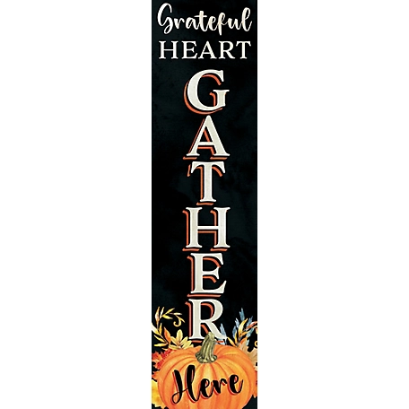 TX USA Corporation 36 in. "Grateful Heart Gather Here" Fall Porch Sign - Rustic Wooden Decor