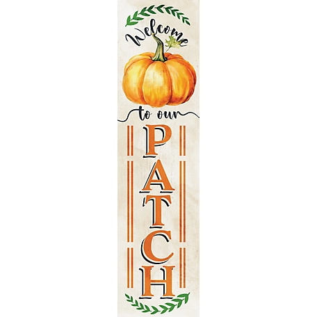 TX USA Corporation 36 in. "Welcome to Our Patch" Fall Porch Sign - Rustic Wooden Decor