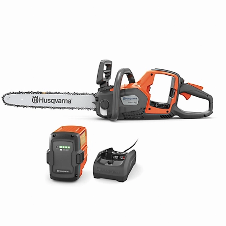 Husqvarna Power Axe 350i 40 Volt 18 in. Brushless Battery Chainsaw 7.5 Ah (Battery and Charger Included), 970601202
