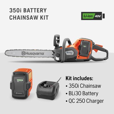 Image showing 7 th Husqvarna Power Axe 350i 18 in. 40V Cordless Chainsaw, Battery and Charger Included
