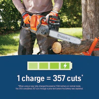 Image showing 8 th Husqvarna Power Axe 350i 18 in. 40V Cordless Chainsaw, Battery and Charger Included