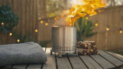 Image showing  7 in. Mesa XL Stainless Steel Tabletop Wood-Burning Fire Pit, Stainless Steel