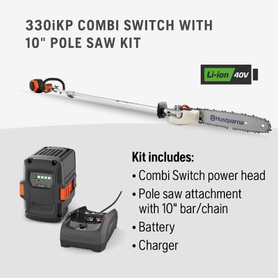 Image showing 6 th Husqvarna Combi Switch + 330iKP 10 in. 40V Pole Saw, Battery and Charger Included