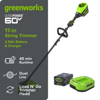 Image showing  17 in. 60V Straight Shaft Cordless String Trimmer, Battery and Charger Included