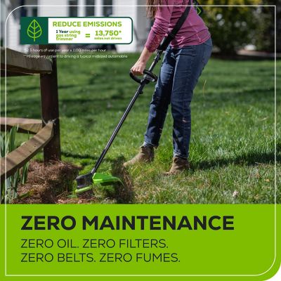 Image showing 5 th Greenworks 17 in. 60V Straight Shaft Cordless String Trimmer, Battery and Charger Included