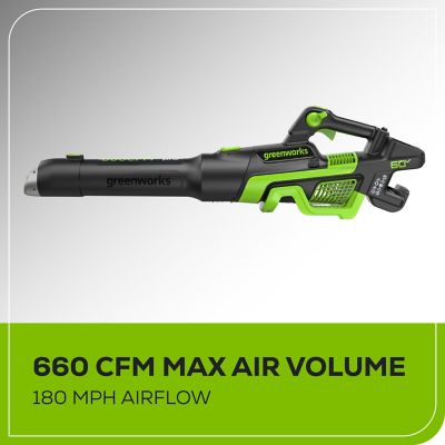 Image showing  180 MPH/660 CFM 60V Cordless Handheld Leaf Blower, Battery and Charger Included