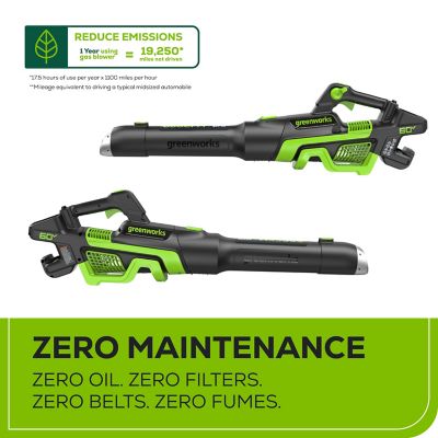 Image showing 6 th Greenworks 180 MPH/660 CFM 60V Cordless Handheld Leaf Blower, Battery and Charger Included