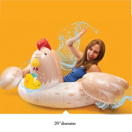 Rae Chicken Inflatable Pool Float With Mini Cup Holder