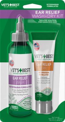 Vet's Best Ear Relief Wash + Dry, 2 pk.